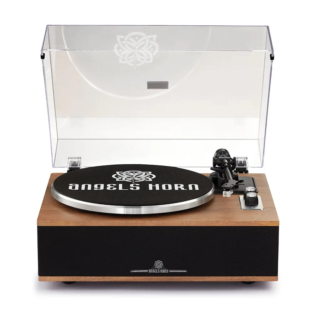 Upgrade Your Music Experience with The Angels Horn H019 Bluetooth Turntable, Wood