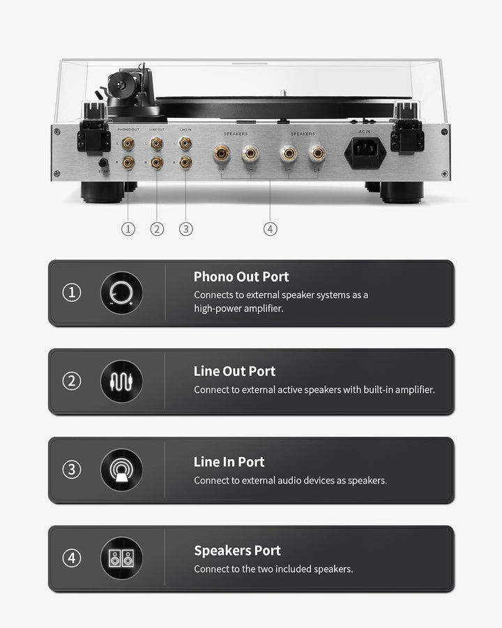 Angels Horn Phantom: Premium Bluetooth Turntable with Advanced Features - AngelsHorn