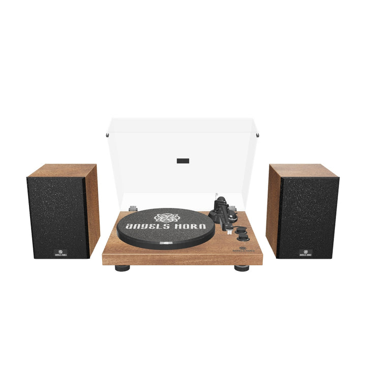 Angels Horn H00501 Hi-Fi Bluetooth Turntable with Stereo Bookshelf Speakers