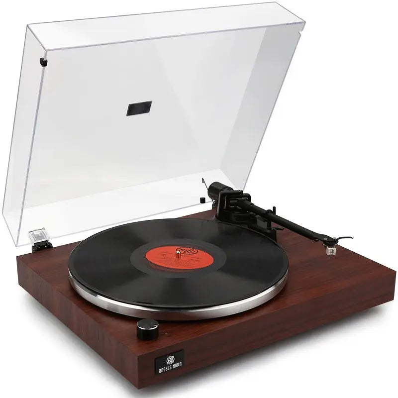 ANGELS HORN H003-OR Bluetooth Turntable Vinyl Record Player (Red Brown) - AngelsHorn